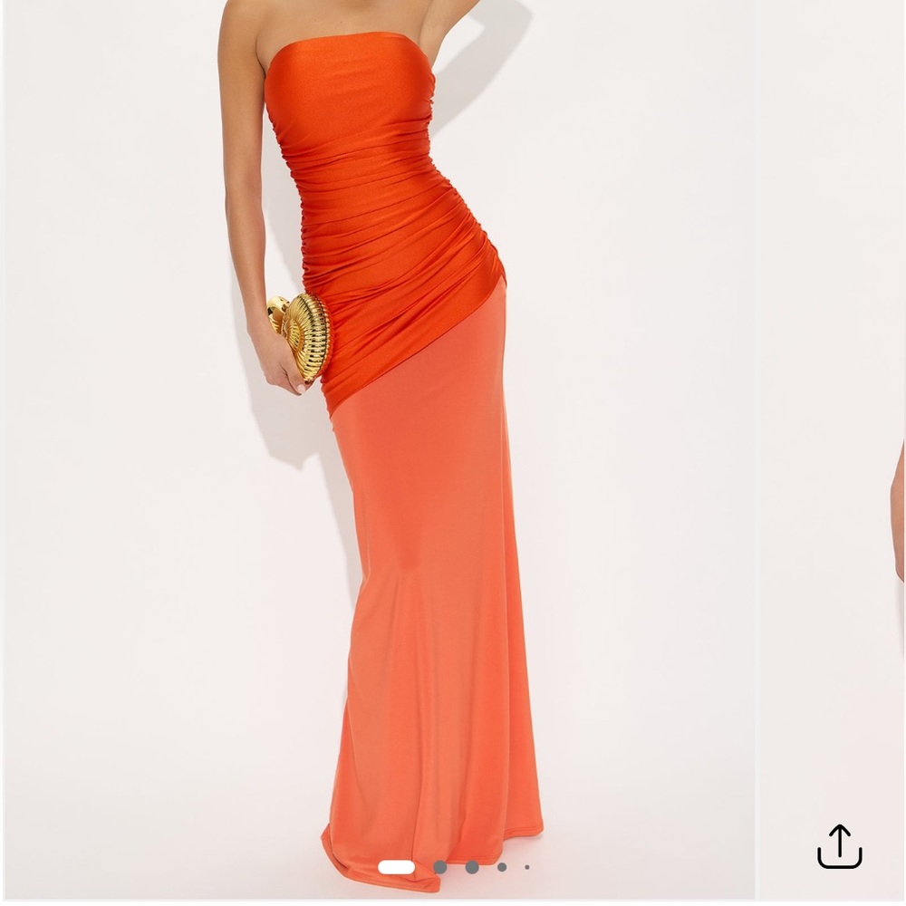 Bright orange dress